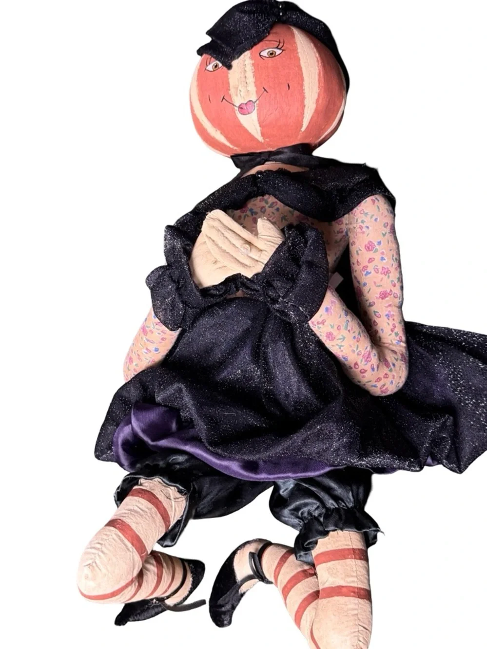Halloween Lady Joe Spencer Colette Pumpkin Head Gathered Traditions Girl Doll